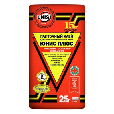 Плиточный клей Unis-плюс, 25 кг. - купить дешево в magazin ...